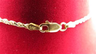 14K Solid Rope Chain Necklace 20